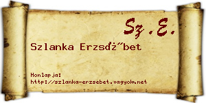 Szlanka Erzsébet névjegykártya