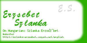 erzsebet szlanka business card